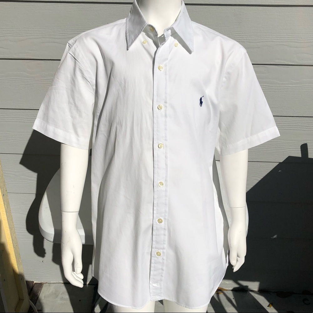 Ralph Lauren Polo short sleeve Button down. White. Size Medium.New without tags.